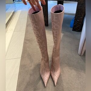 Versace pink monogram boot